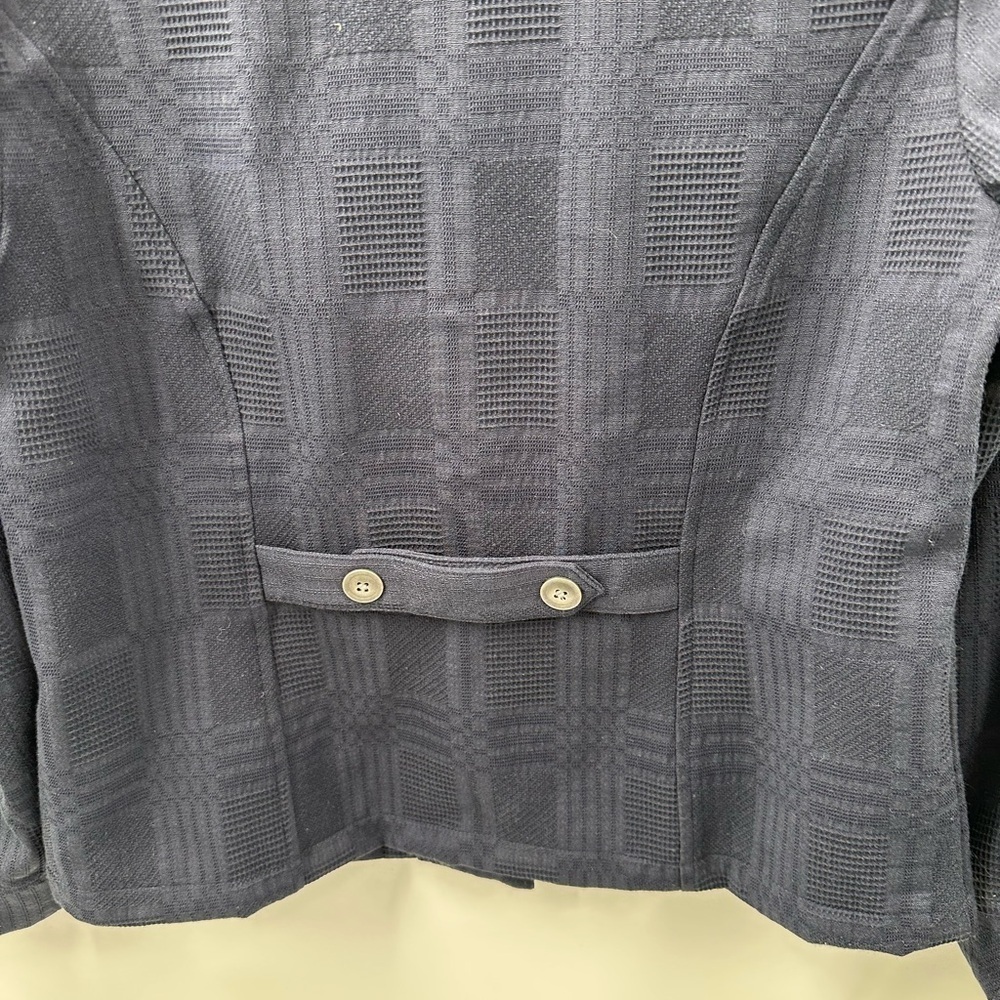 CHRISTOPHER & BANKS Blue cotton woman textured button down casual jacket NWT S - Picture 9 of 10